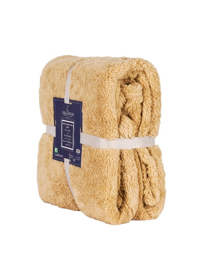 Elega Decor Sherpa Blanket – Single (150x200 cm) – Beige Ultra-Soft Sherpa Fleece, All-Season Comfort - Image 3