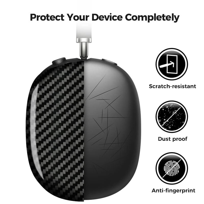 MONOCARBON Real Carbon Fiber Case for Airpods Max,Military Grade Protective Hard Cover for 2024 New and Old Apple Airpods Max Headphone from Daily Scratch,High-End Luxury Essential Accessories - Image 2
