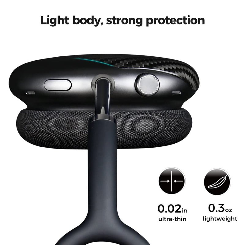 MONOCARBON Real Carbon Fiber Case for Airpods Max,Military Grade Protective Hard Cover for 2024 New and Old Apple Airpods Max Headphone from Daily Scratch,High-End Luxury Essential Accessories - Image 4