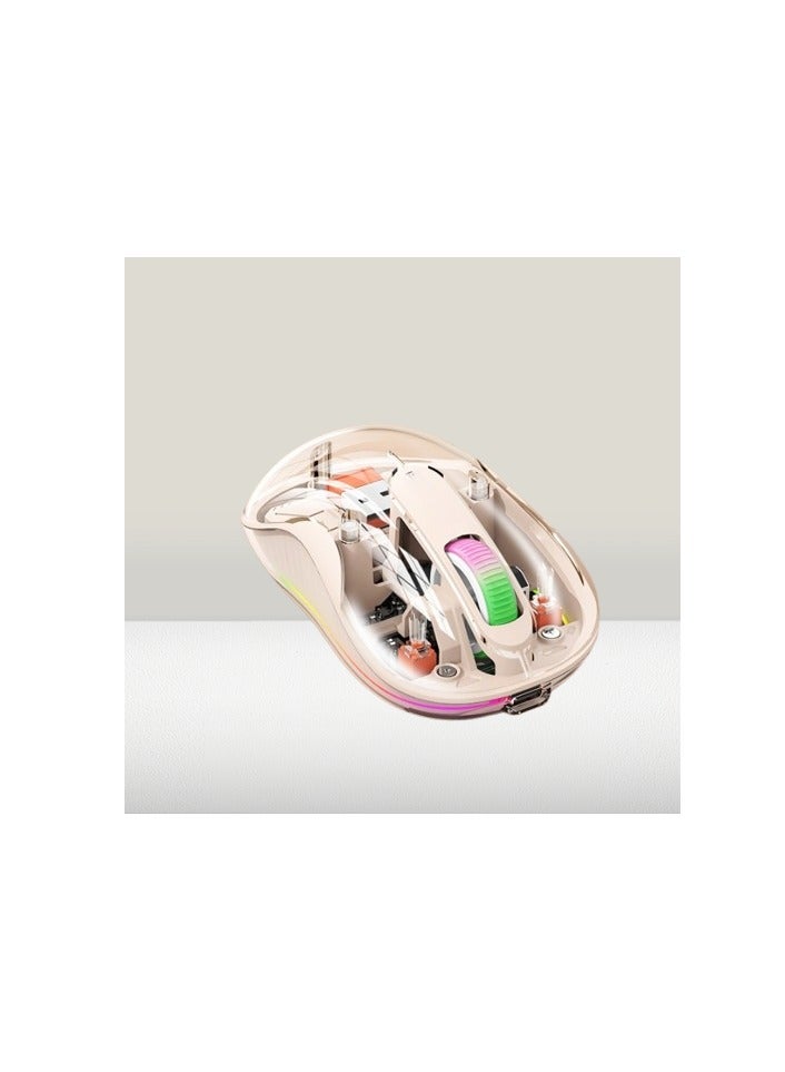 Nexahive Transparent Wireless Mouse M333, Silent Design, Type C Charging Port, USB, 10m Distance, BT5.1, 2.4GHz/BT1/BT2 with two receivers, 5V 500mA,800 DPI/1200 DPI/1600 DPI/2400 DPI, RGB lights - Image 4