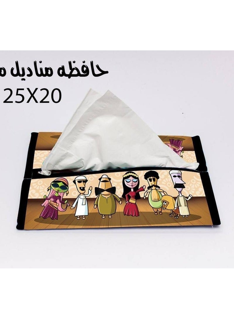 علبه مناديل اشكال رمضان الخامه جلد مقاس 20*25  غطاء علبة مناديل قماشي - Image 2
