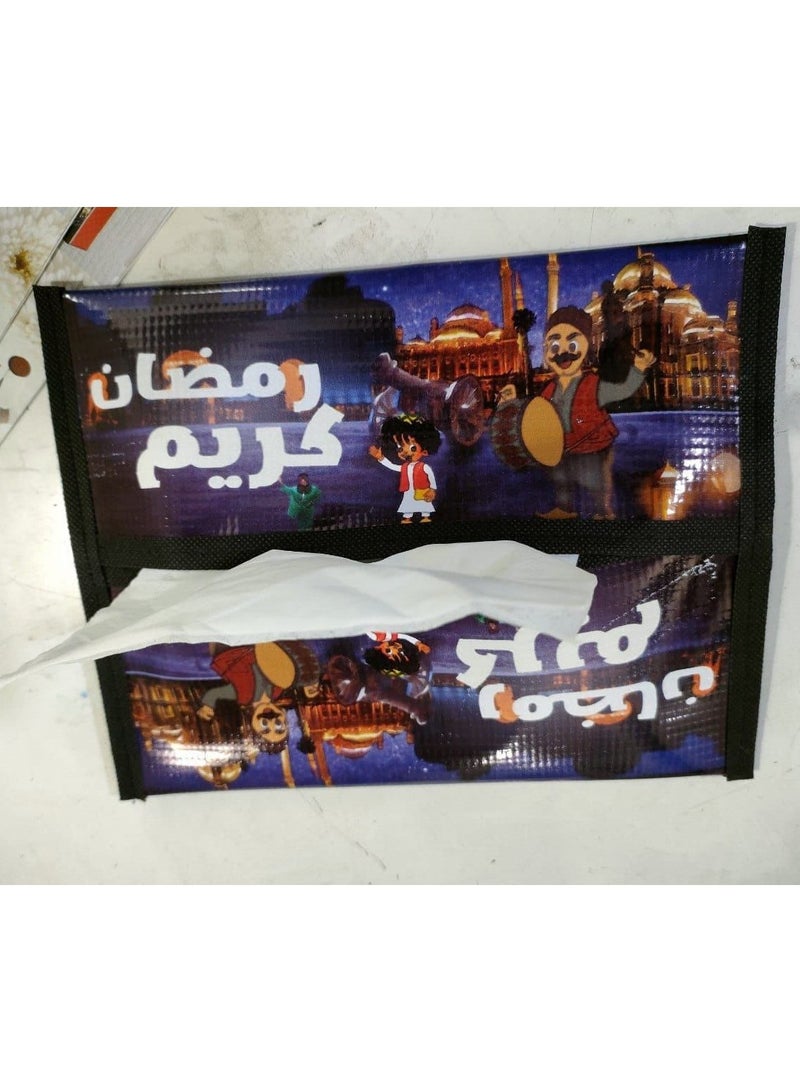 علبه مناديل اشكال رمضان الخامه جلد مقاس 20*25  غطاء علبة مناديل قماشي - Image 3