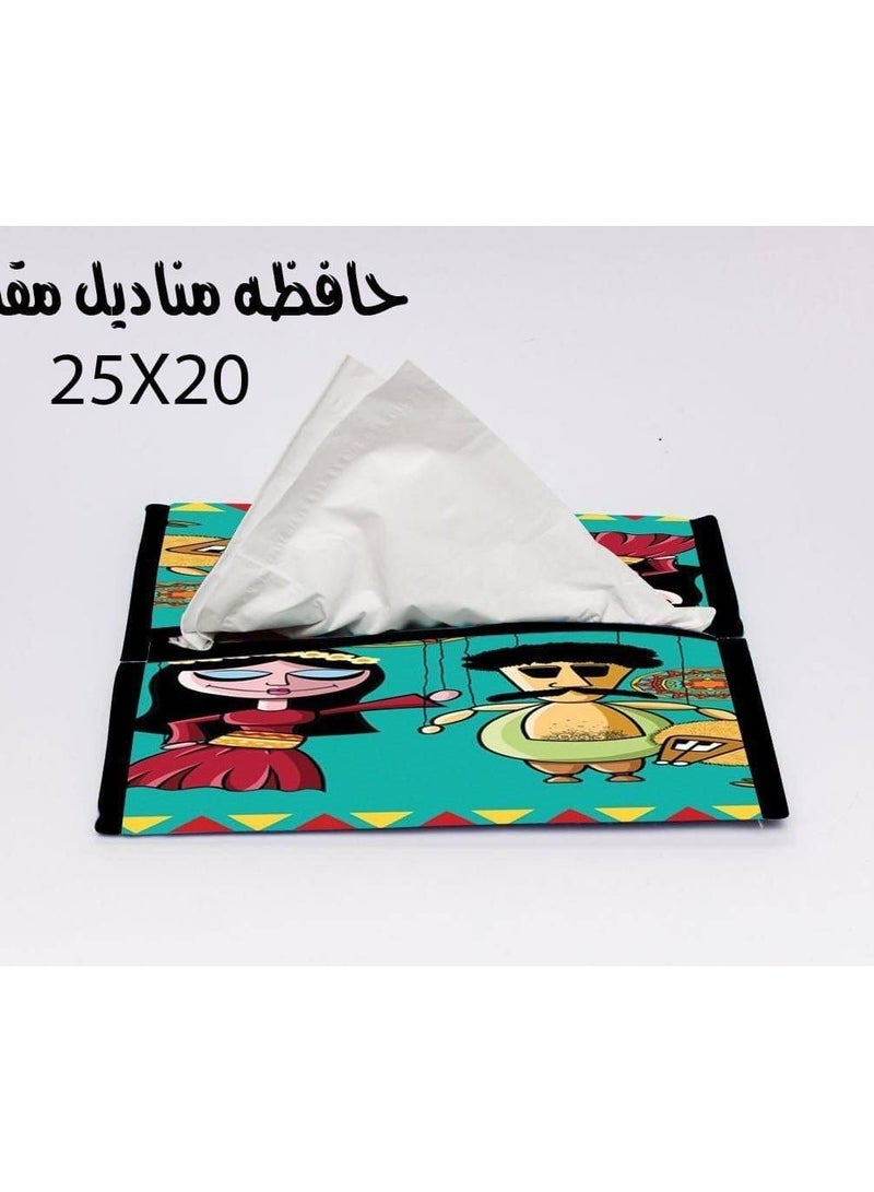 علبه مناديل اشكال رمضان الخامه جلد مقاس 20*25  غطاء علبة مناديل قماشي - Image 5