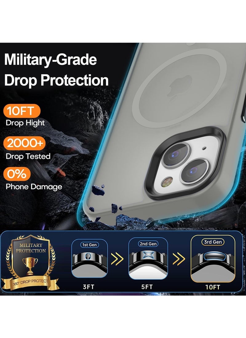 Generic - Magnetic Case For iPhone 15 Case Compatible with MagSafe Military Grade Protection Shockproof Translucent Matte Case Anti Scratch Shockproof Phone Case (Titanium) - Image 1