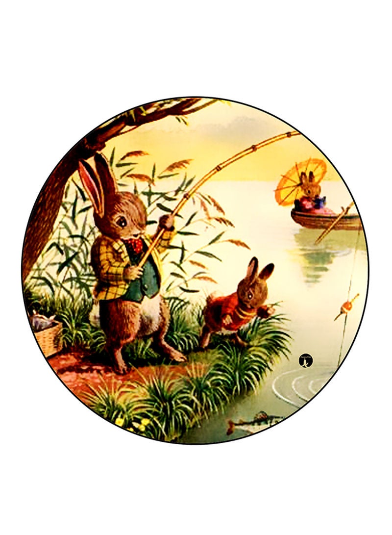 RKN Rabbits Printed Fridge Magnet  Round  Multicolour - Image 2