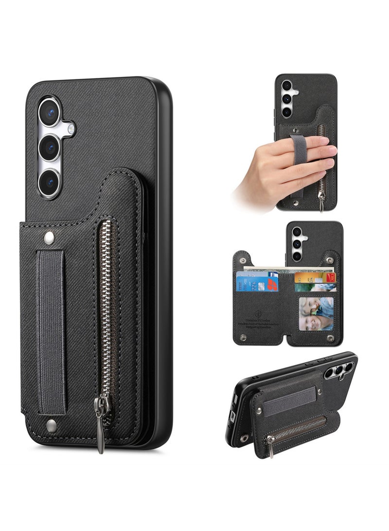 عام غطاء مناسب لـ Samsung A17 - من جلد طبيعي أصلي - مقاوم للخدوش والتآكل - مزود بفتحة بطاقة مدمجة للتخزين المحمول - Image 1