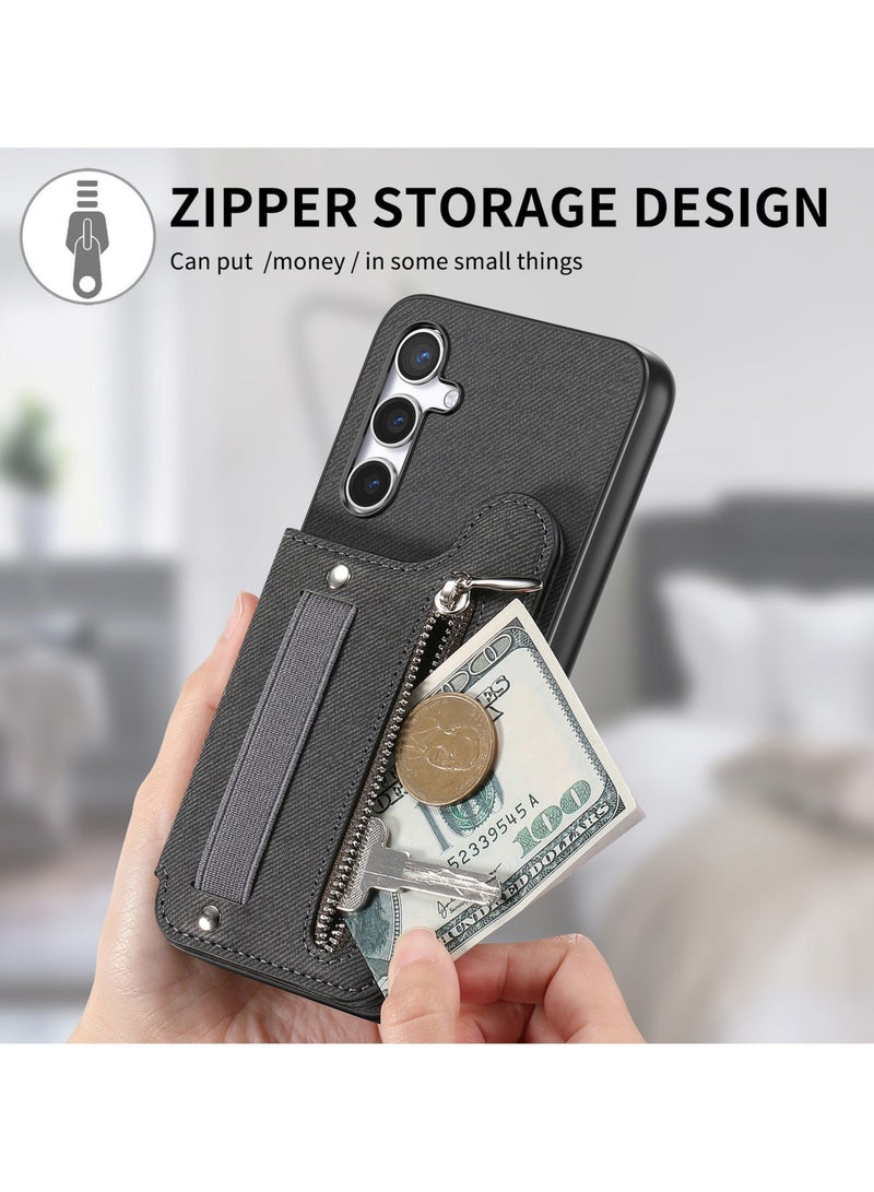 عام غطاء مناسب لـ Samsung A17 - من جلد طبيعي أصلي - مقاوم للخدوش والتآكل - مزود بفتحة بطاقة مدمجة للتخزين المحمول - Image 4