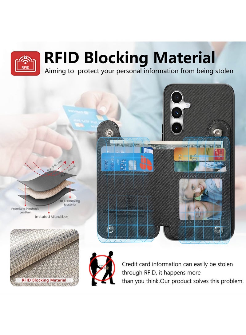 عام غطاء مناسب لـ Samsung A17 - من جلد طبيعي أصلي - مقاوم للخدوش والتآكل - مزود بفتحة بطاقة مدمجة للتخزين المحمول - Image 2