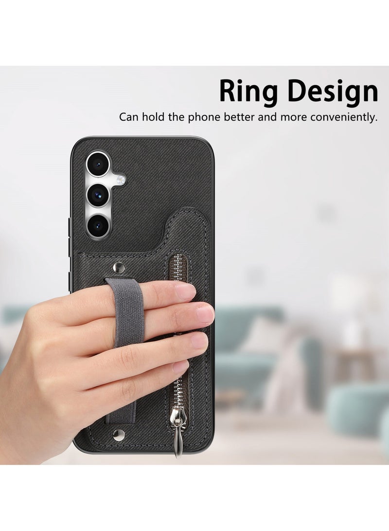 عام غطاء مناسب لـ Samsung A17 - من جلد طبيعي أصلي - مقاوم للخدوش والتآكل - مزود بفتحة بطاقة مدمجة للتخزين المحمول - Image 3