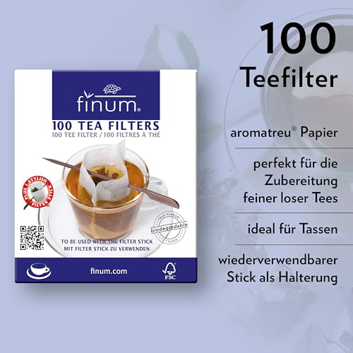 finum® 100 TEA FILTERS + Stick Tea Bags For Loose Tea Made Of Paper Biodegradable Tea Filter Paper FSC Certified Filter Bags For Cups - Image 2