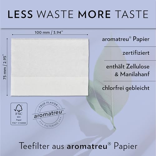 finum® 100 TEA FILTERS + Stick Tea Bags For Loose Tea Made Of Paper Biodegradable Tea Filter Paper FSC Certified Filter Bags For Cups - Image 3