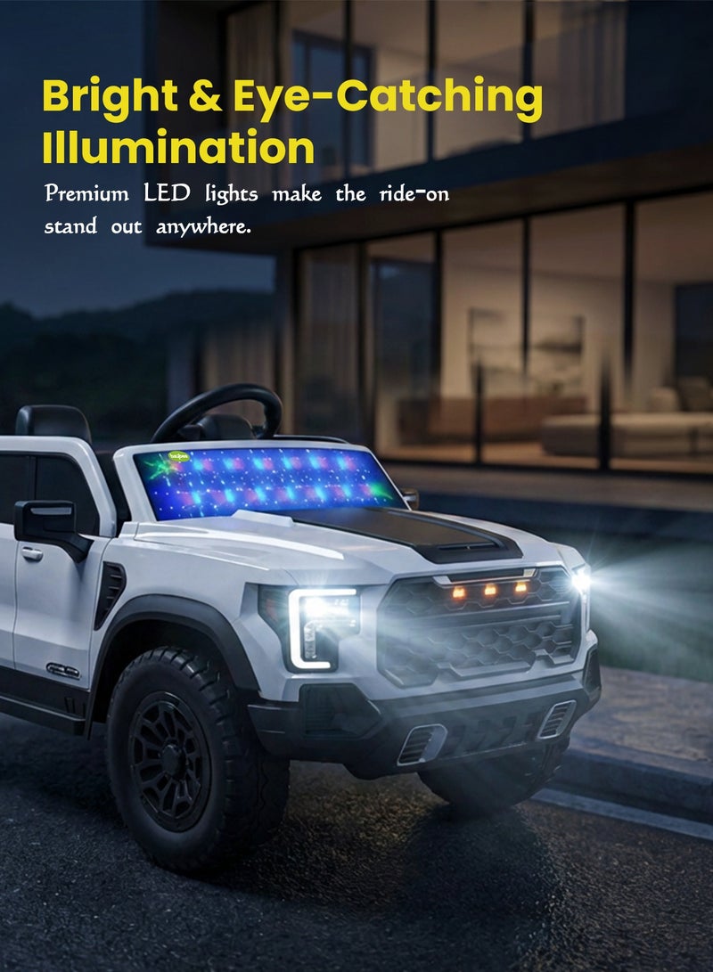 BAYBEE Raptor Childrens Electric Ride on Jeep for Kids, Baby Ride on Toy Childrens Battery Operated Car with Led Light & Music | Battery Car for Kids | Childrens Electric Ride on Car for Kids 2 to 6 Years Boy Girl White - Image 5