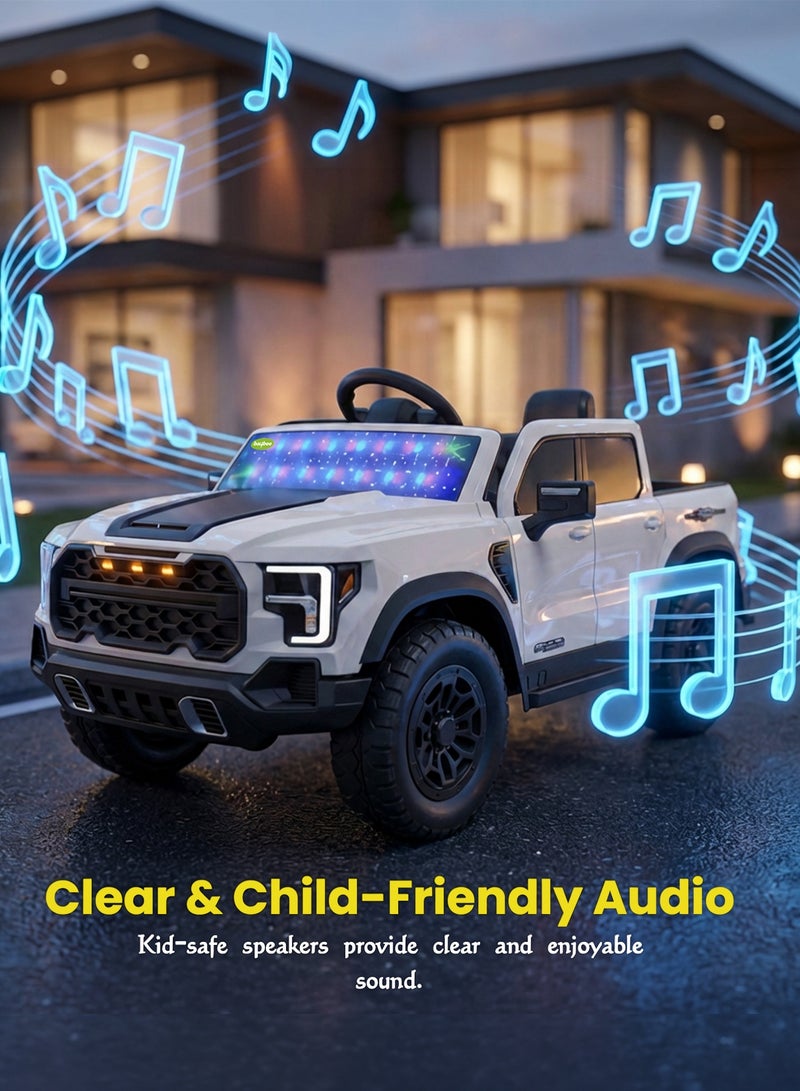 BAYBEE Raptor Childrens Electric Ride on Jeep for Kids, Baby Ride on Toy Childrens Battery Operated Car with Led Light & Music | Battery Car for Kids | Childrens Electric Ride on Car for Kids 2 to 6 Years Boy Girl White - Image 3