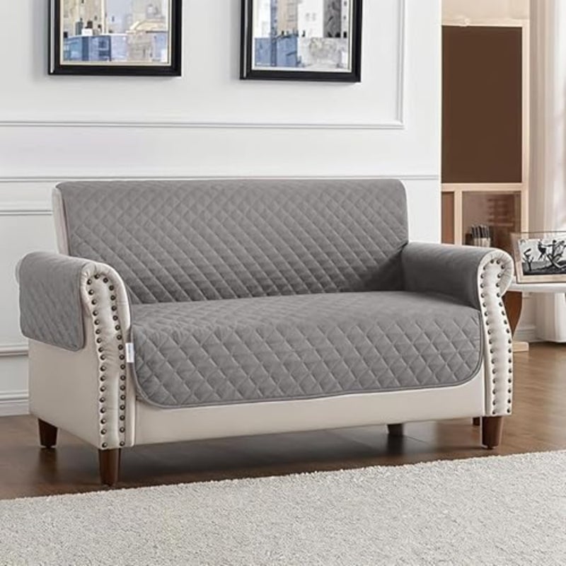 Waterproof Sofa Mat 3+1+1 Set 3-Seater 180×180 cm and 1-Seater (60×130 cm) Durable, Water-Resistant Protection for Home Furniture Gray - Image 3