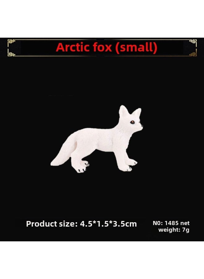 Realistic Fox Animal Models White Fox Red Arctic Ear Flaps Children's Toy Ornaments-Color:Arctic Fox 1485  - Image 1