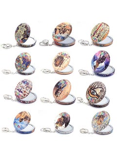 immatgar 4 pieces of  immatgar pharaonic pocket makeup with keyring mirror ancient Egyptian souvenirs gifts for women and mother birthday from Egypt (Multicolor - Diverse shapes)  - Image 2