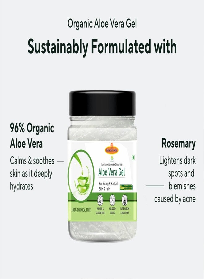 Khadi 100% Pure & Natural Aloe Vera Skin & Hair Gel, 100% Herbal, 400g, with Vitamin E & Natural Emollients, Paraben Free 400gm With Vit B3, E And Pro-Vit B5 - Image 3