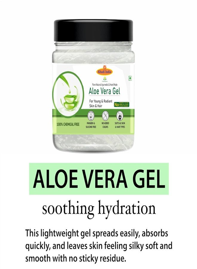 Khadi 100% Pure & Natural Aloe Vera Skin & Hair Gel, 100% Herbal, 400g, with Vitamin E & Natural Emollients, Paraben Free 400gm With Vit B3, E And Pro-Vit B5 - Image 5