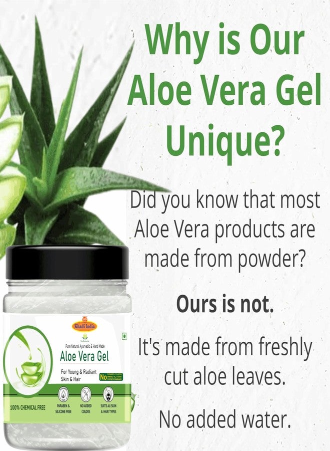 Khadi 100% Pure & Natural Aloe Vera Skin & Hair Gel, 100% Herbal, 400g, with Vitamin E & Natural Emollients, Paraben Free 400gm With Vit B3, E And Pro-Vit B5 - Image 4