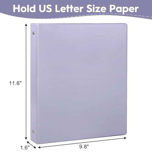 CIXILDTS 1-Inch Round Ring Binders, Standard 3 Ring Binder Fit Letter Size Paper, Presentation View Binders, 6 Packs, Assorted - Image 2