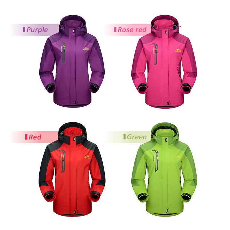 Waterproof Raincoat Women: Purple M, Waterproof & Dirt-proof, Windproof, Breathable Hooded Jacket - Tear-resistant, Multi-pocket Outerwear for Outdoor Sports Camping Cycling Climbing - Image 3