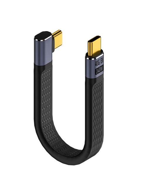 240W 40Gbps USB-C / Type-C Male to USB-C / Type-C Male Flexible Board Data Cable, Style:Side Bend