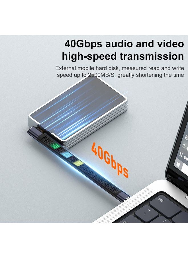 240W 40Gbps USB-C / Type-C Male to USB-C / Type-C Male Flexible Board Data Cable, Style:Side Bend
