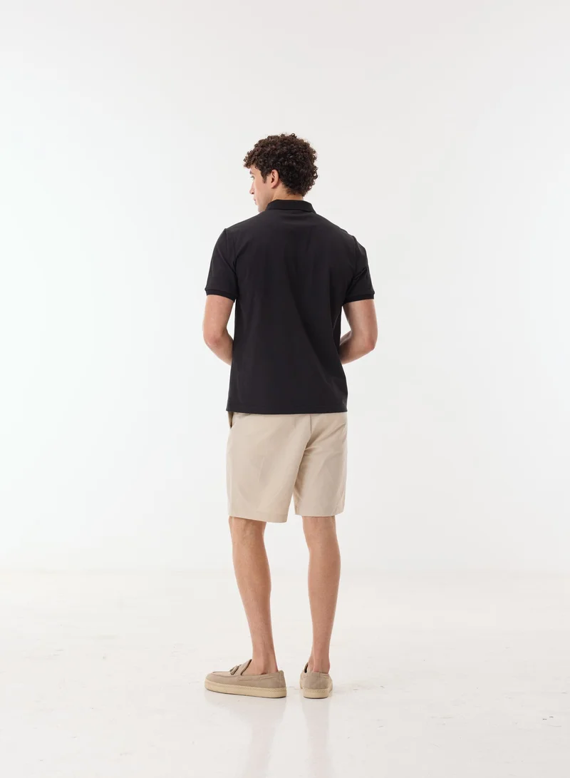 أشيتا فرنانديز Men's Quarter-Zip Short Sleeve Polo Shirt