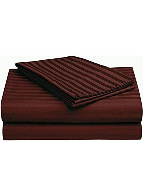 RRC RRC Super Soft Brushed Microfiber Cotton Satin Stripes Double Bed Sheet with 2 Pillow Cover90X108Inches Bedsheet with Pillow Covers  - Image 2
