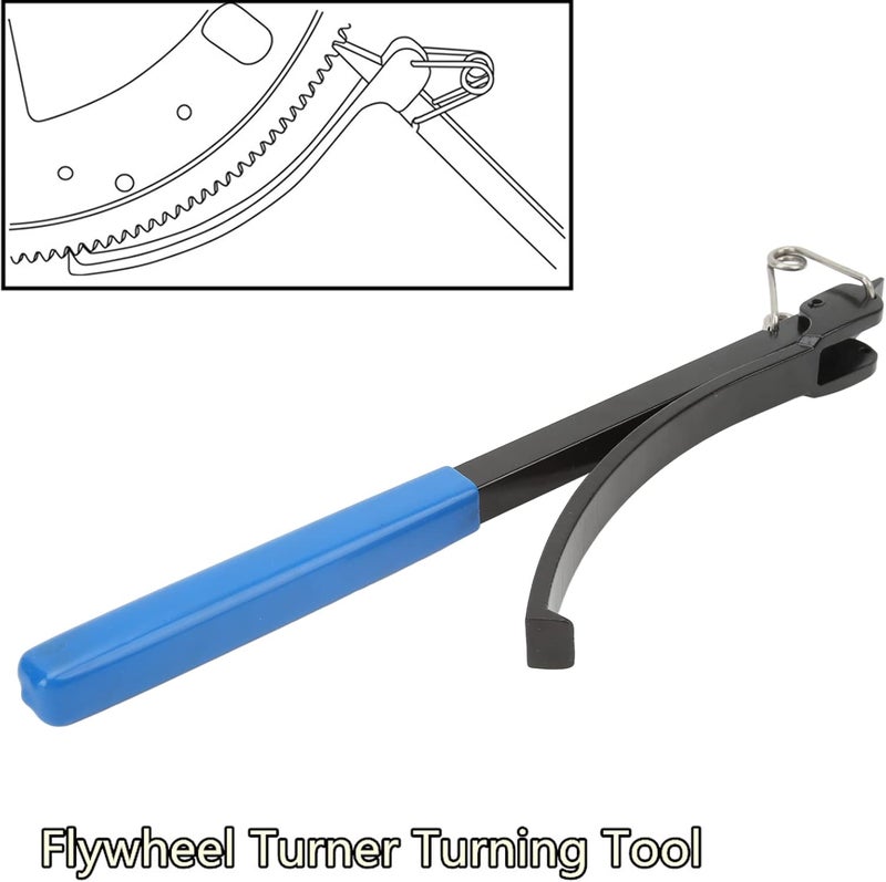 Flywheel Turner Wrench, Universal Flexible Carbon Steel Flywheel Turning Tool for Auto Engine Crankshaft Positioning with Comfort Grip for Tight Spaces - Image 3