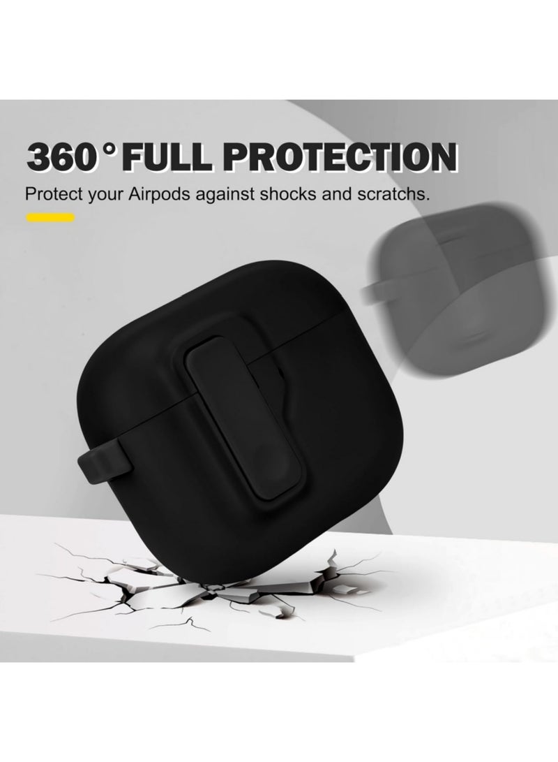 Aookay Modern Lock for Apple AirPods Pro 3rd Generation Case, Sleek Protective Style with Locking Security Compatible with Airpods Pro 3 (Black) - Image 2