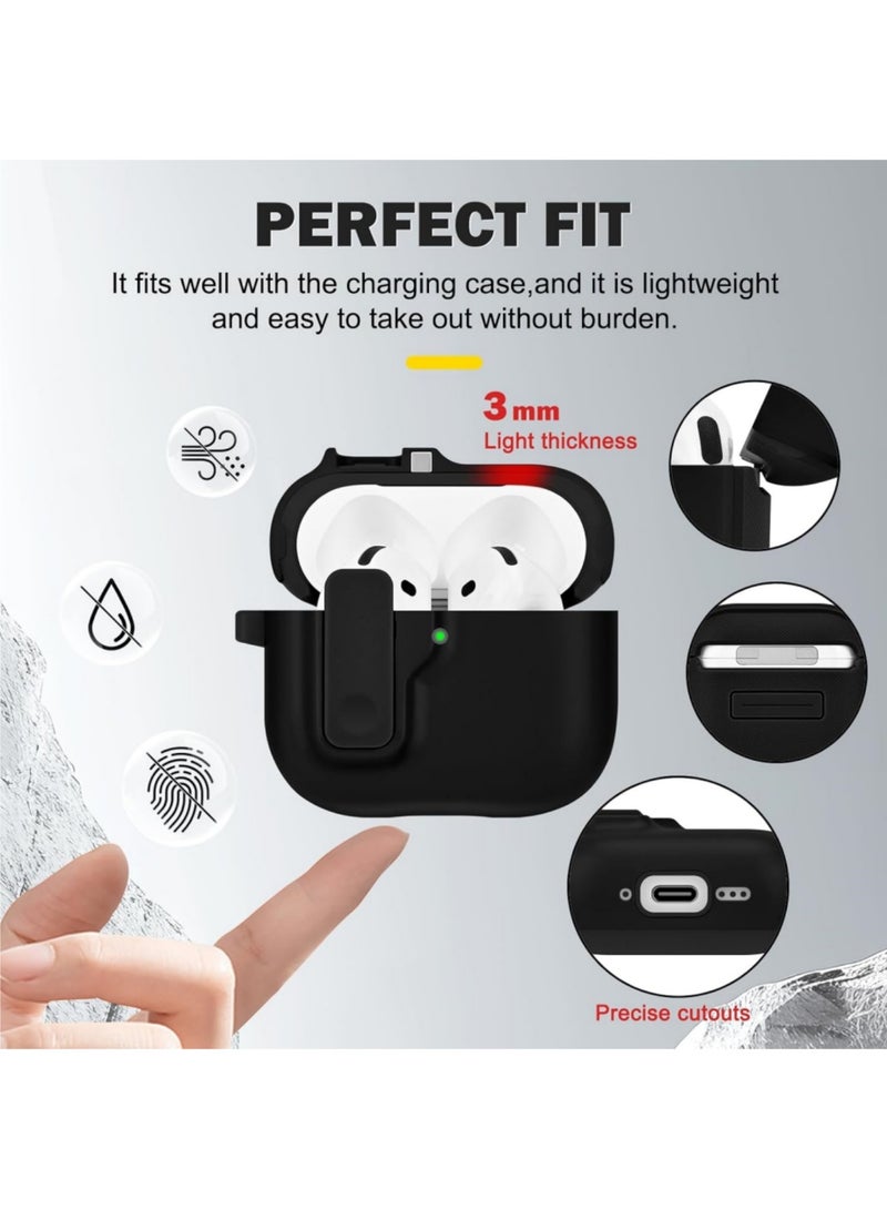 Aookay Modern Lock for Apple AirPods Pro 3rd Generation Case, Sleek Protective Style with Locking Security Compatible with Airpods Pro 3 (Black) - Image 5