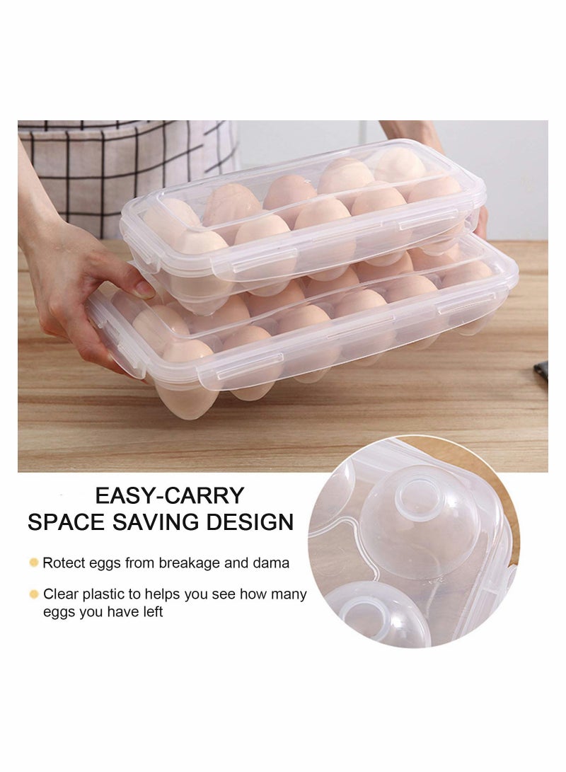 2 Pack Covered Egg Holders For Refrigerator Egg Storage Container Plastic Egg Trays Deviled Egg Tray Carrier with Lid - Image 5