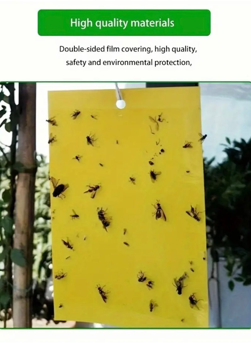 Just Quality - 10pcs, Yellow Double-sided Sticky Traps For Bug, Fly Trap, Insect Trap Catch Multiple Flying Insects With Natural Mold Control Sticker Perfect For Gardening 20cmx10cm - Image 1