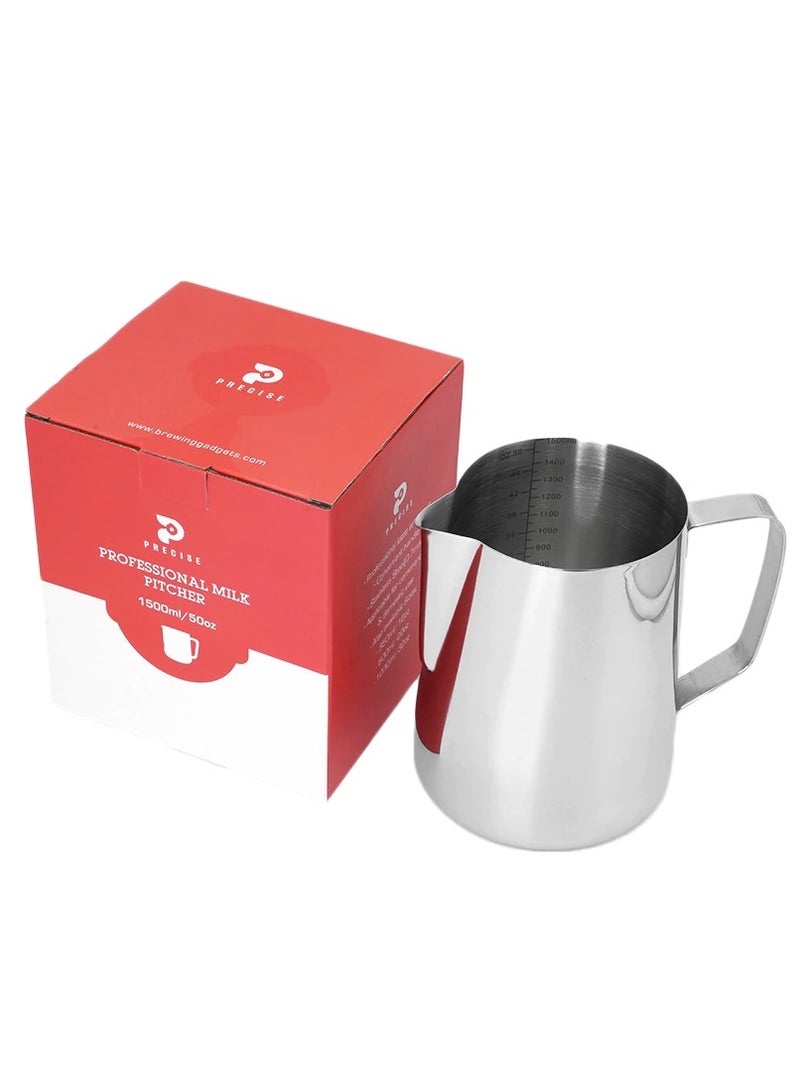 Precise Professional Stainless Steel Milk Pitcher, 50oz (1500ml) - Image 2
