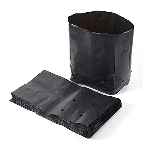 Go Garden Plastic UV Protected Poly Grow Nursery Plant Bags | Plant Bags for Home Garden |(Black, 8 x 12 inch) -50 Qty - Image 4