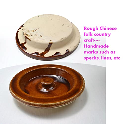 ZHCHSH Casserole Clay Pot 60oz Heat-resistant Handmade Earthen Cooking Serving with Lid Soup Spout (1800ml brown) - Image 3