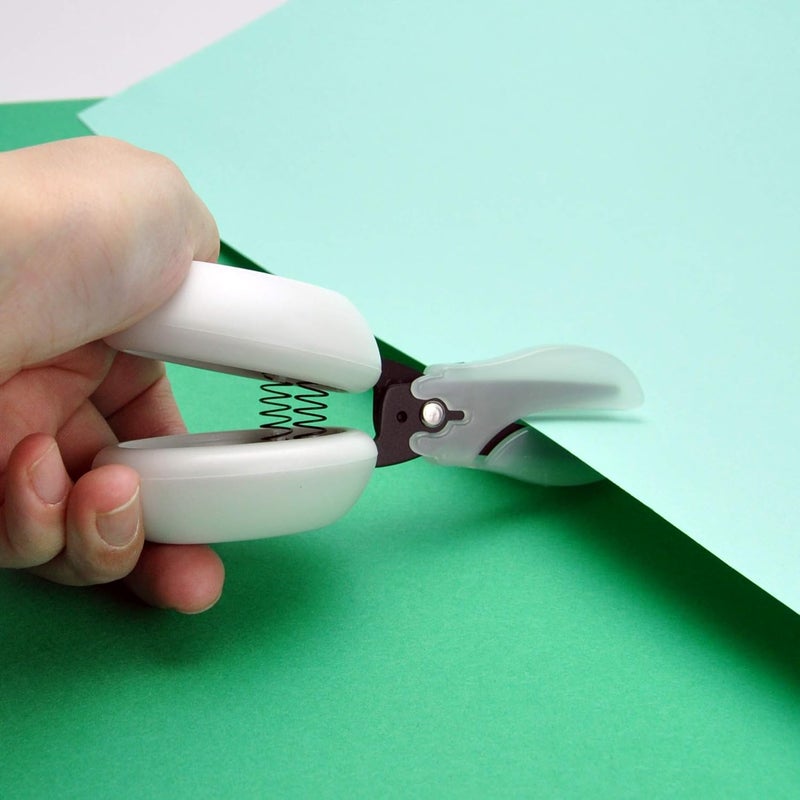 HARAC Adapted Safety Scissors - Tabletop Scissors for Toddlers, Kids, Seniors, Special Needs, and Injury Recovery - Spring Loaded Ambidextrous Handle, Non-Stick Blade, Made in Japan, White - Image 3