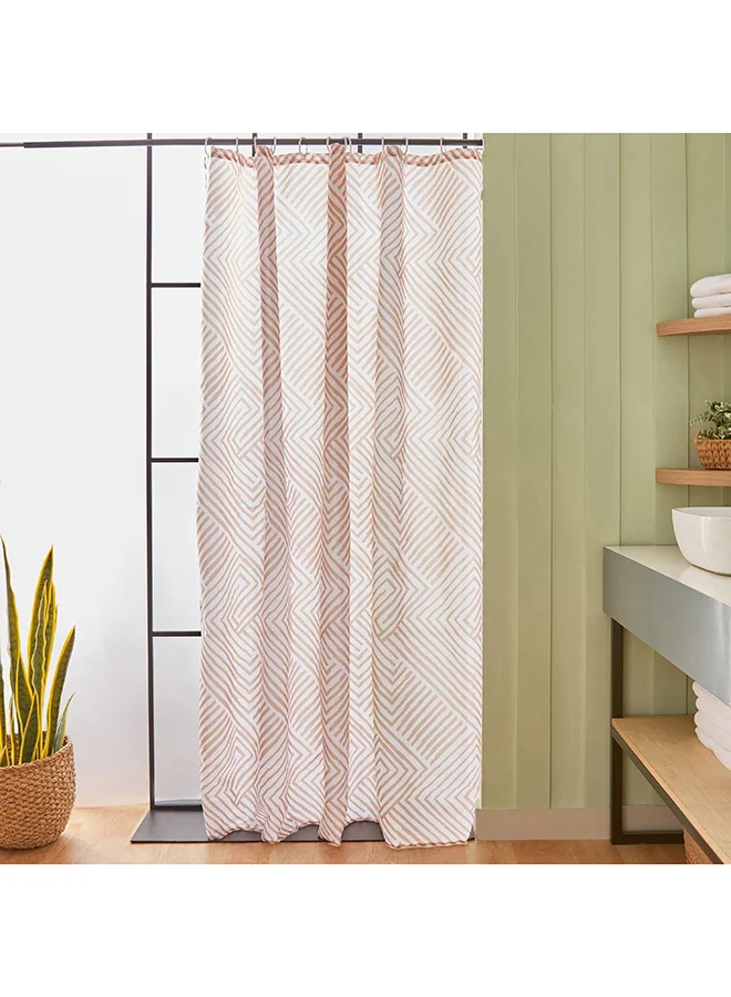Home Box Aristo Polyester Shower Curtain with 12 Hooks 200 x 180 cm