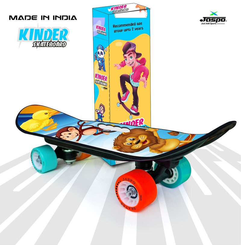 jaspo Street Runner Junior 18 Inches Fiber Skateboard For Kids Upto 7 Years Age Group Recommended Boys And Girls (Suitable Beginners Learners, Lion King multicolor) - Image 5
