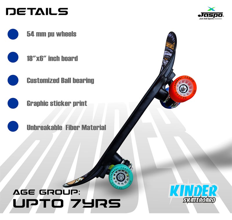 jaspo Street Runner Junior 18 Inches Fiber Skateboard For Kids Upto 7 Years Age Group Recommended Boys And Girls (Suitable Beginners Learners, Lion King multicolor) - Image 2