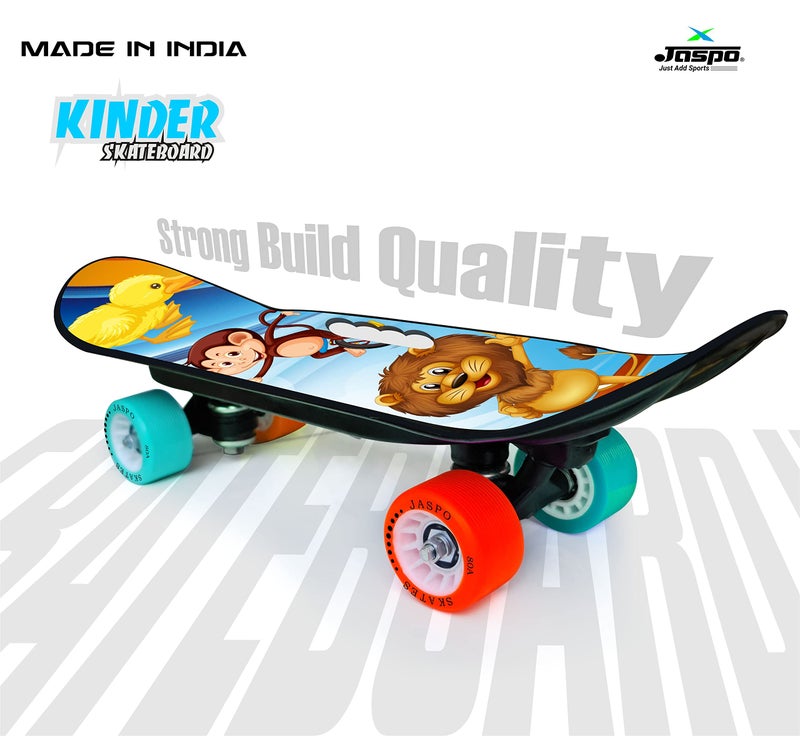 jaspo Street Runner Junior 18 Inches Fiber Skateboard For Kids Upto 7 Years Age Group Recommended Boys And Girls (Suitable Beginners Learners, Lion King multicolor) - Image 4