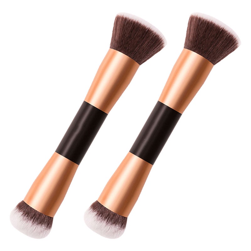 2pcs Double Ended Portable Makeup Brush for Powder and Blushes Soft for Smooth Application for Daily Use and Special Occasions - Image 4