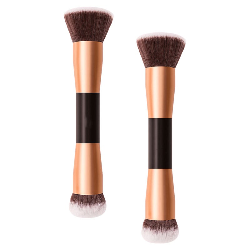2pcs Double Ended Portable Makeup Brush for Powder and Blushes Soft for Smooth Application for Daily Use and Special Occasions - Image 3