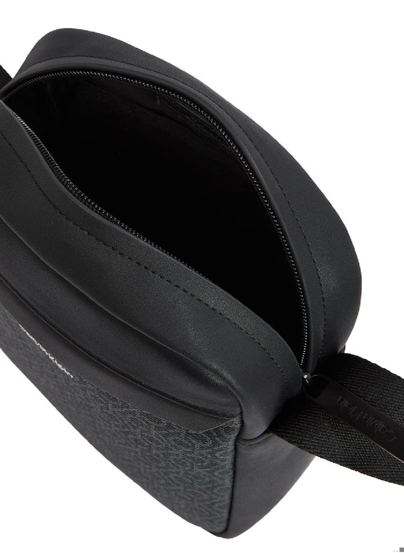 CALVIN KLEIN - Men's Logo Reporter Bag - Polyester Blend, Black - Image 1