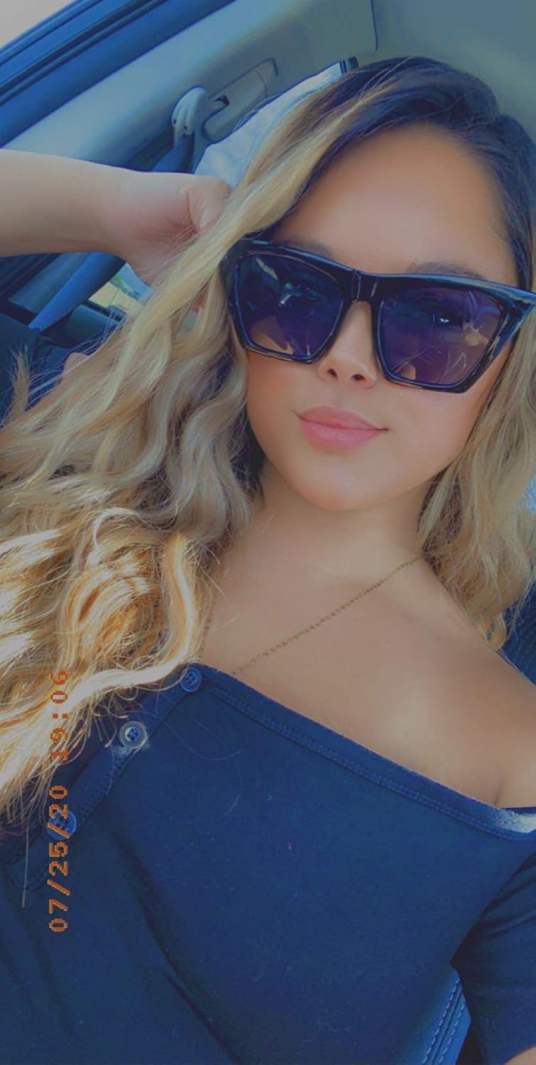 فيسيدي فيزيضي نظارات شمسية نسائية عصرية كلاسيكية مربعة الشكل بعيون القط مقاس كبير B2473 - Image 5