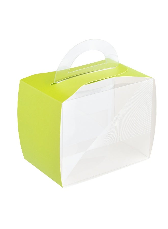 Restaurantware 5 Inch x 3.25 Inch Cupcake Boxes, 100 Disposable Cupcake Display Boxes - With Handle, Geometric Line Accent, Clear Plastic Single Cupcake Containers, For Weddings Or Birthdays - Image 2
