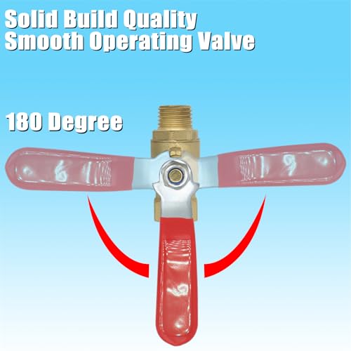 Qolekog 1/4 inch NPT Brass Ball Valve Kit Air Compressor Shut Off Valve With M-Stype Air Plug Fitting 1/4"NPT Male Thread 2 Part Unit - Image 4