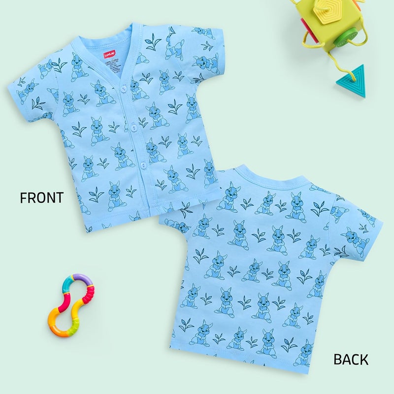 LuvLap Baby Boys & Girls Pack of 4 Half Sleeve Jhabla - 100% Cotton, Multicolor, Size M (3 to 6 Months) - Image 3