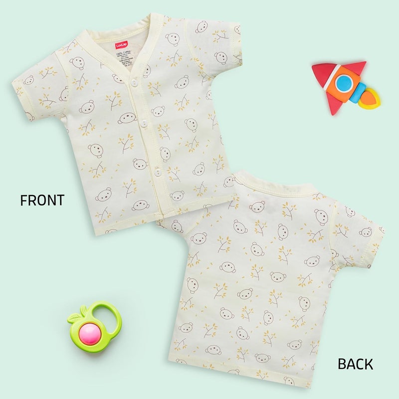 LuvLap Baby Boys & Girls Pack of 4 Half Sleeve Jhabla - 100% Cotton, Multicolor, Size M (3 to 6 Months) - Image 5